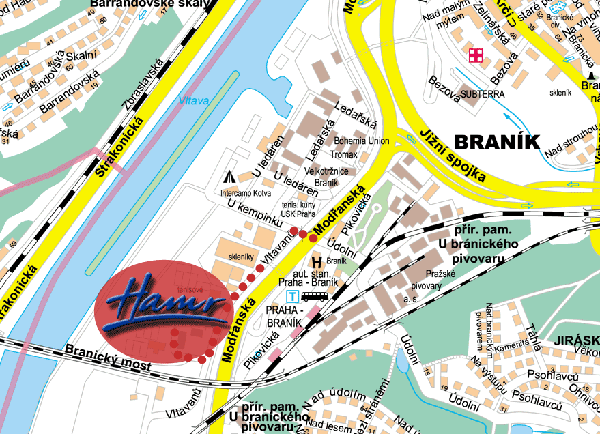 Mapa Hamr Brank